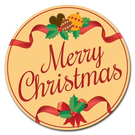 Corrugated Plastic Sign With Stakes 16in Circular-Merry Christmas